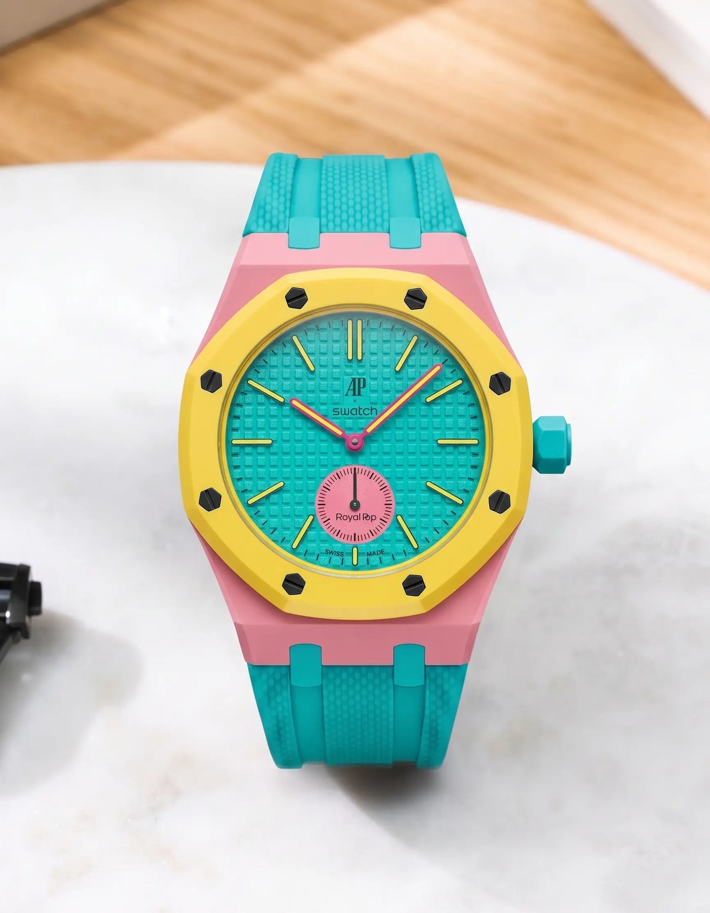 Rubber Strap For AP x Swatch Royal Pop Otg Roz