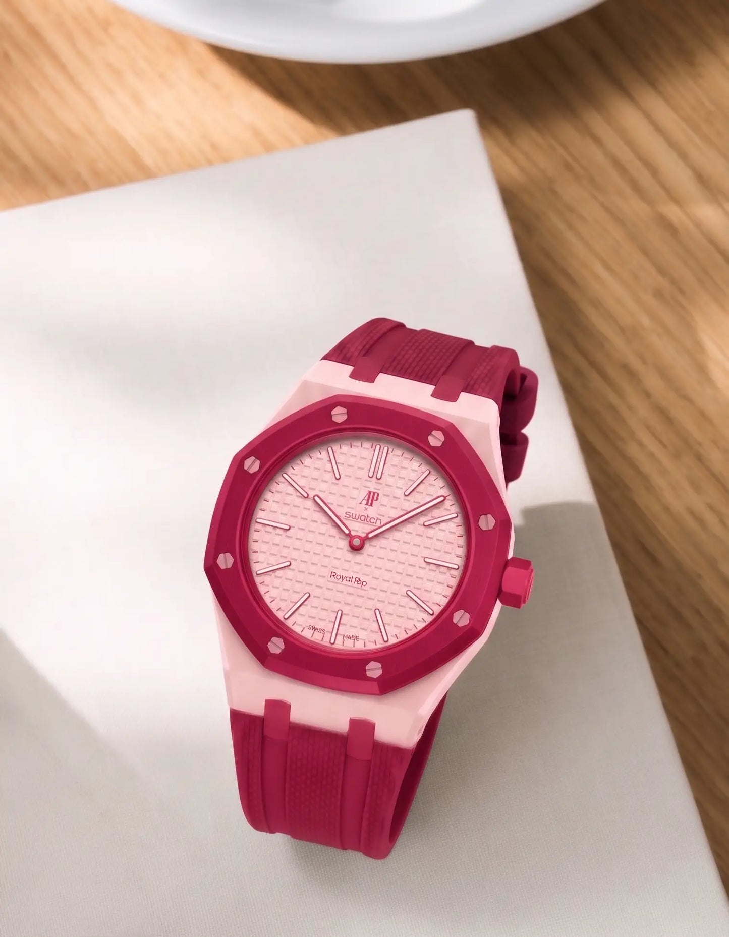 Rubber Strap For AP x Swatch Royal Pop Otto Rosso