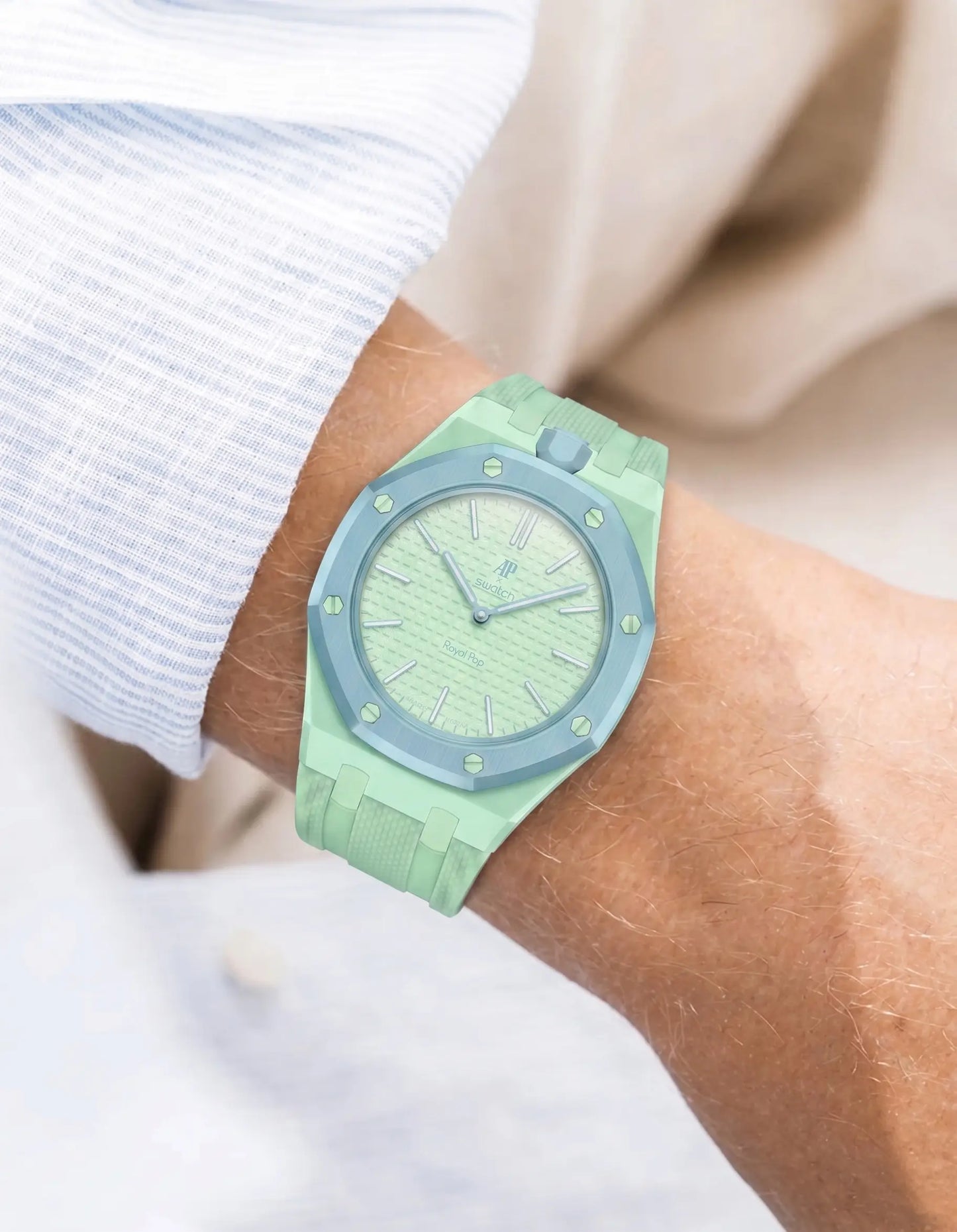 Rubber Strap For AP x Swatch Royal Pop Blaue Acht