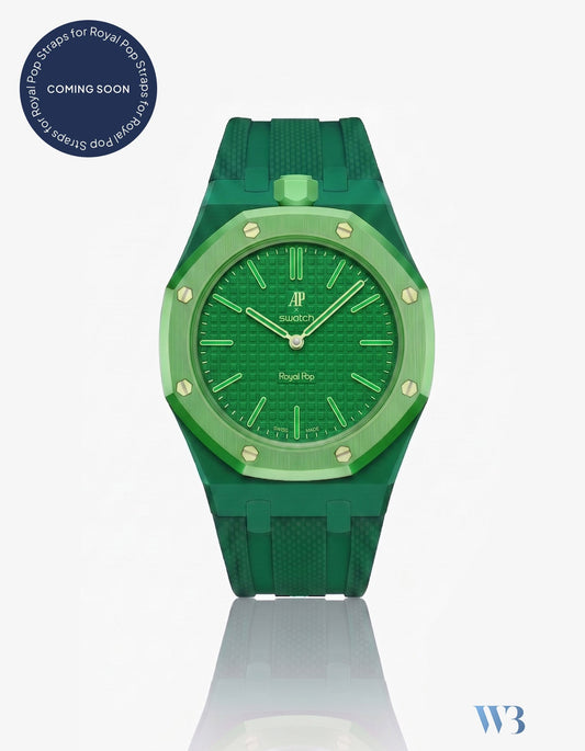 Rubber Strap For AP x Swatch Royal Pop Green Eight