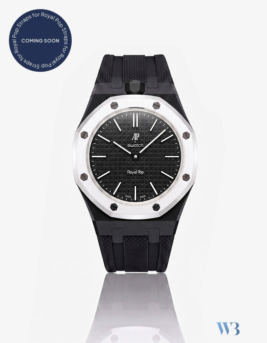Rubber Strap For AP x Swatch Royal Pop Ocho Negro